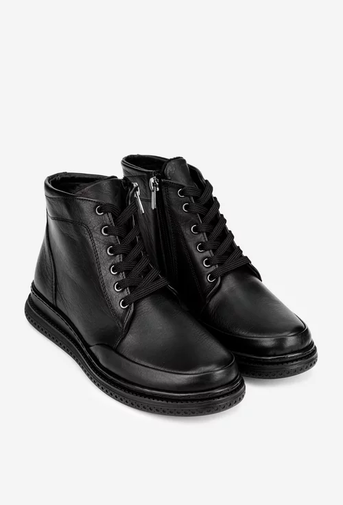 Ghete dama negre din piele naturala