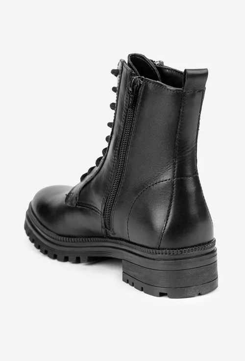 Ghete dama negre din piele naturala