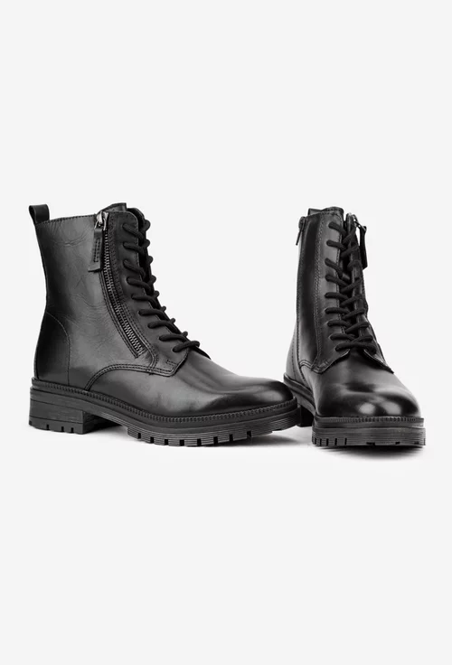 Ghete dama negre din piele naturala