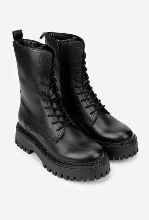 Ghete dama negre din piele naturala