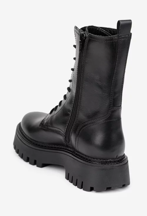 Ghete dama negre din piele naturala