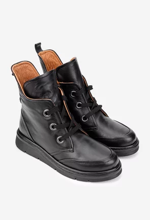 Ghete dama negre din piele naturala