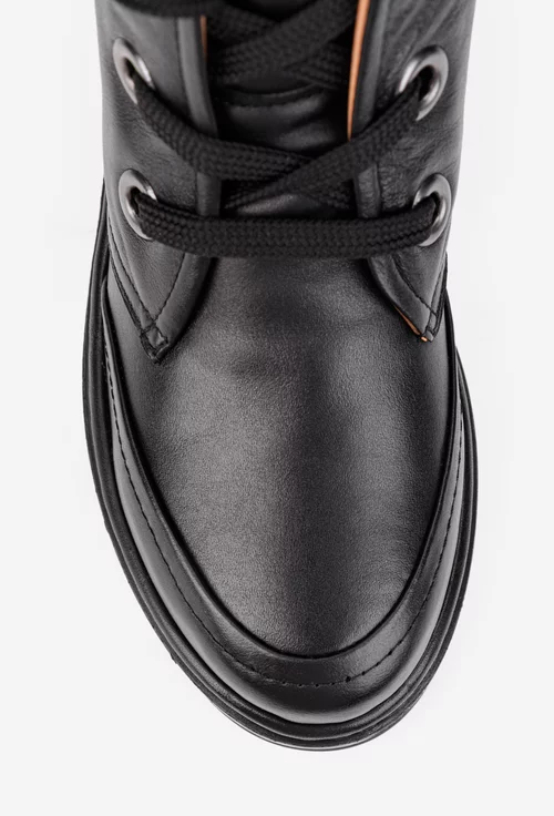 Ghete dama negre din piele naturala