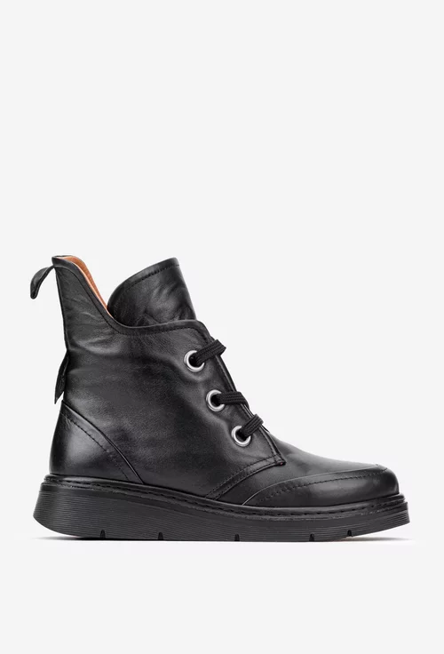 Ghete dama negre din piele naturala