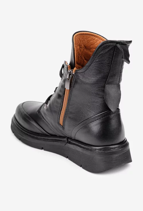 Ghete dama negre din piele naturala