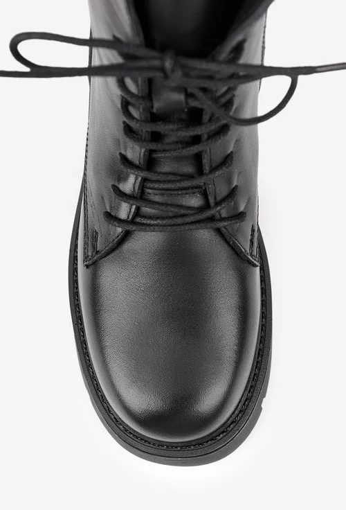 Ghete dama negre din piele naturala