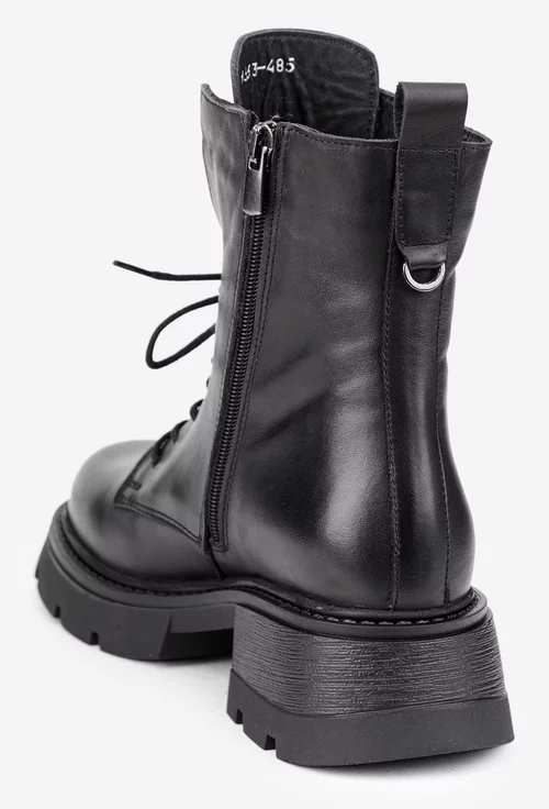 Ghete dama negre din piele naturala