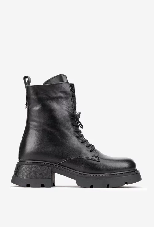 Ghete dama negre din piele naturala