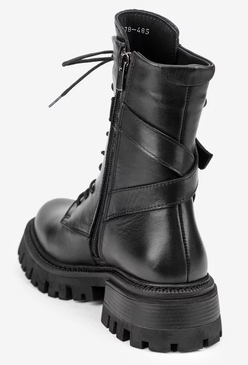 Ghete dama negre din piele naturala