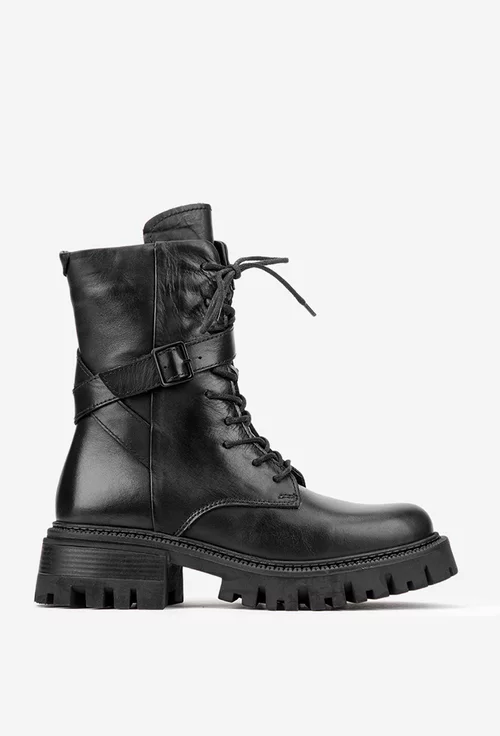 Ghete dama negre din piele naturala