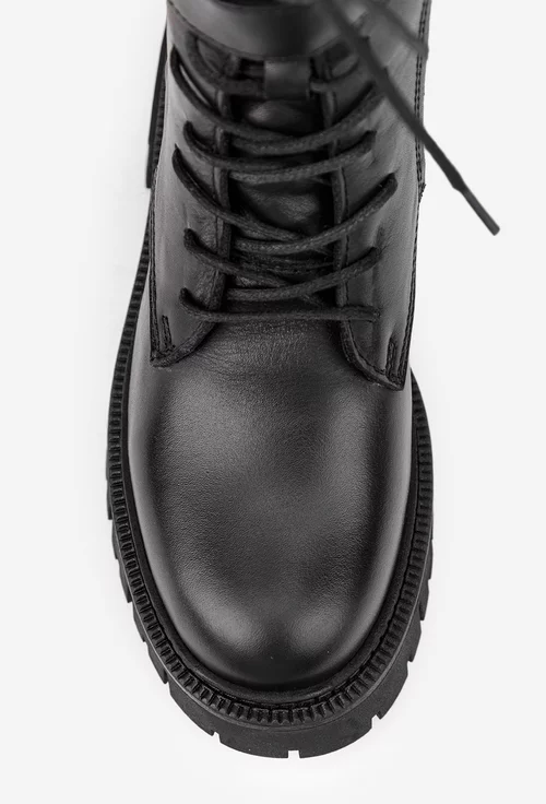 Ghete dama negre din piele naturala