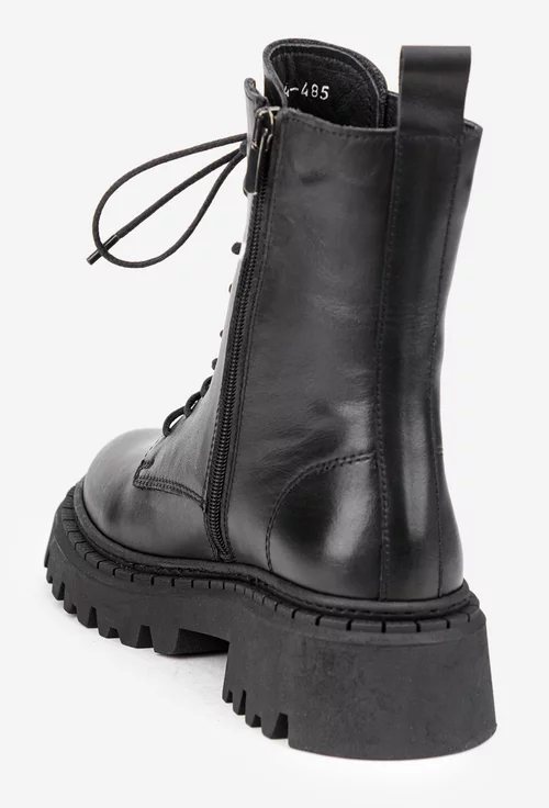 Ghete dama negre din piele naturala