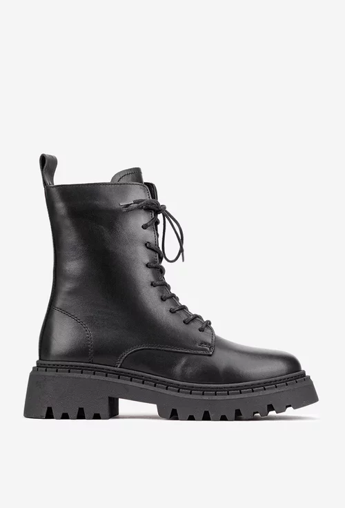 Ghete dama negre din piele naturala