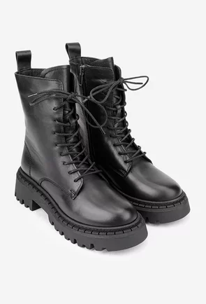 Ghete dama negre din piele naturala