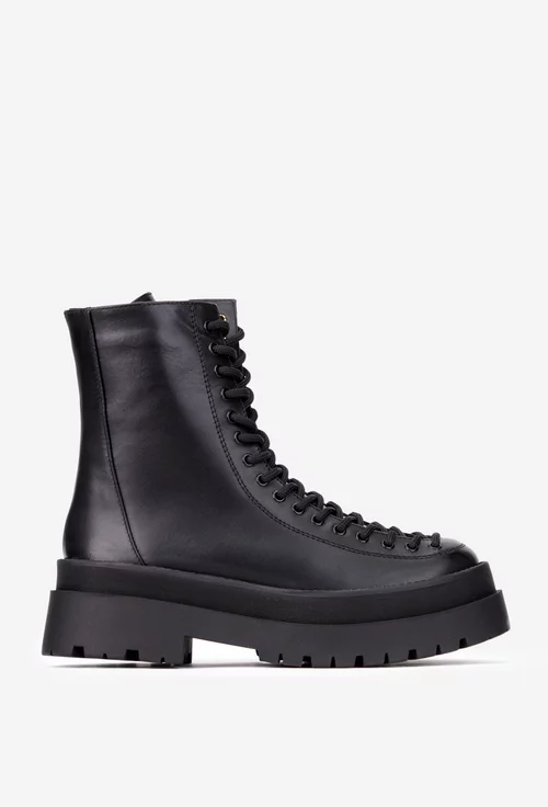 Ghete dama negre din piele naturala