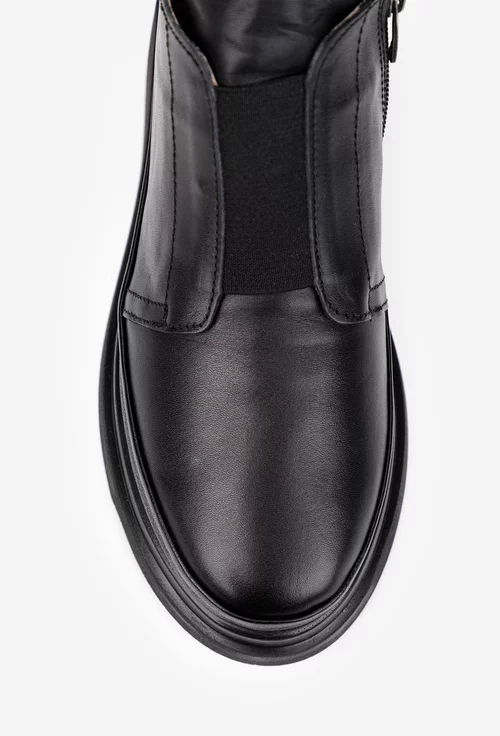 Ghete dama negre din piele naturala