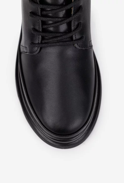 Ghete dama negre din piele naturala