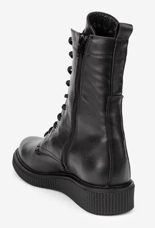 Ghete dama negre din piele naturala