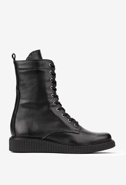 Ghete dama negre din piele naturala