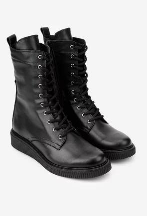 Ghete dama negre din piele naturala