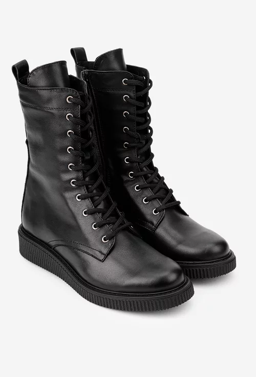 Ghete dama negre din piele naturala