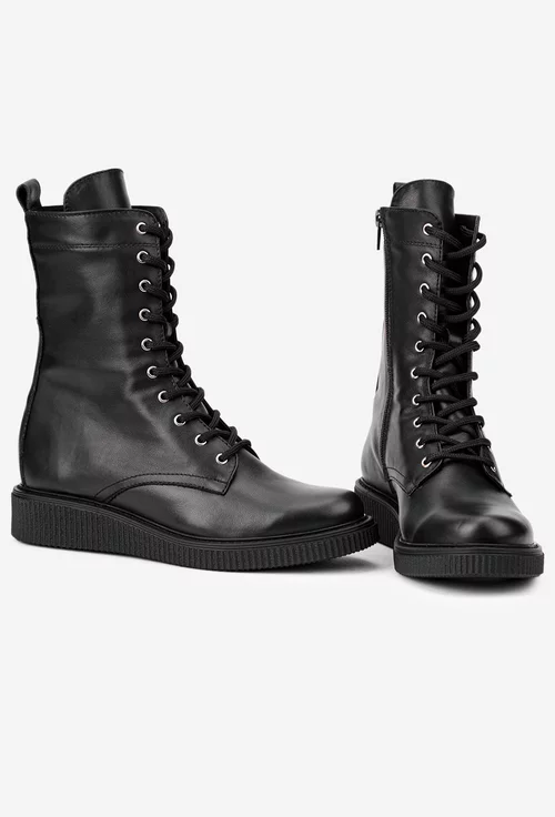 Ghete dama negre din piele naturala