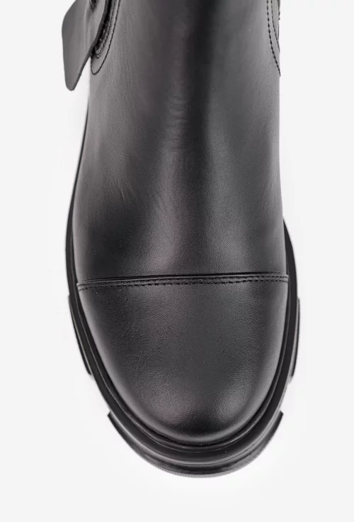 Ghete dama negre din piele naturala