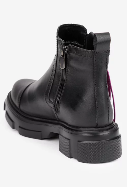 Ghete dama negre din piele naturala