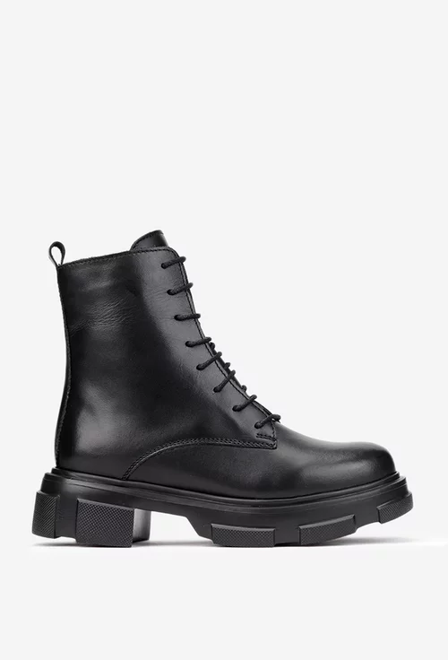 Ghete dama negre din piele naturala