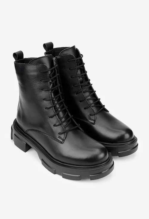 Ghete dama negre din piele naturala