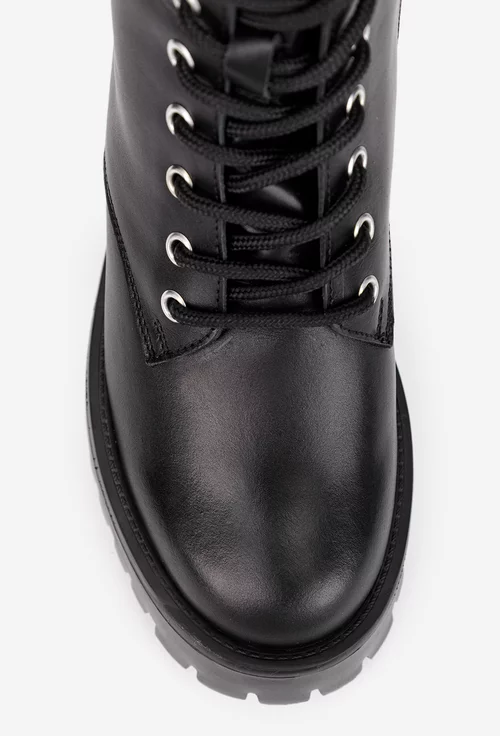 Ghete dama negre din piele naturala