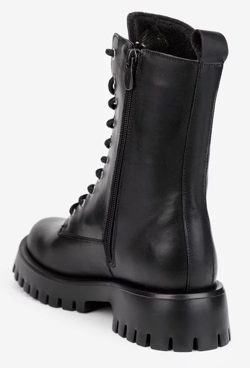 Ghete dama negre din piele naturala