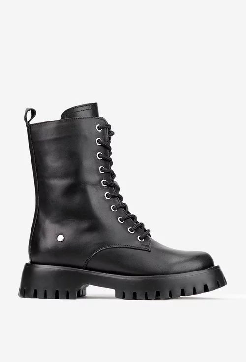 Ghete dama negre din piele naturala