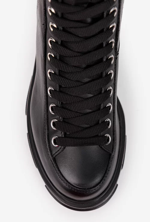 Ghete dama negre din piele naturala