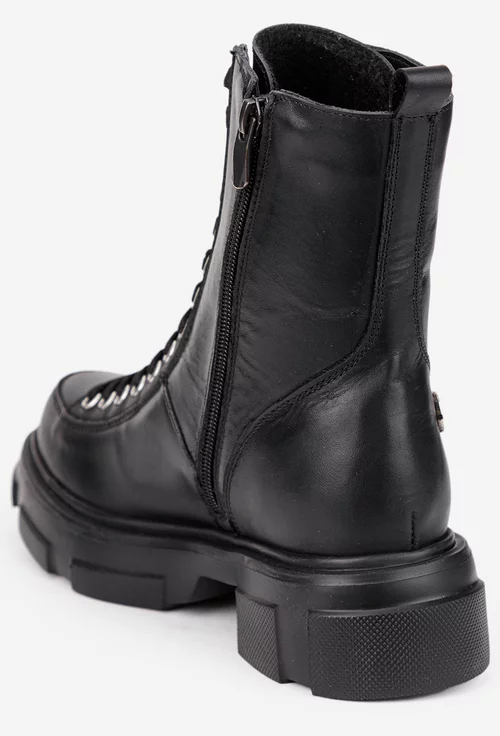 Ghete dama negre din piele naturala