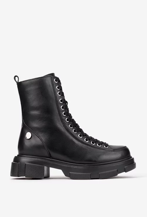 Ghete dama negre din piele naturala