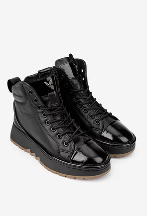 Ghete dama negre din piele naturala