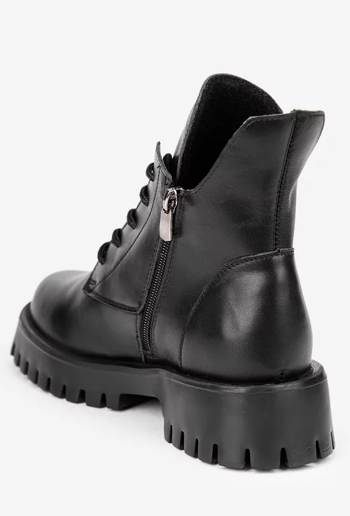 Ghete dama negre din piele naturala