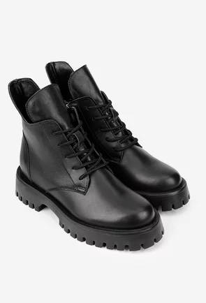 Ghete dama negre din piele naturala