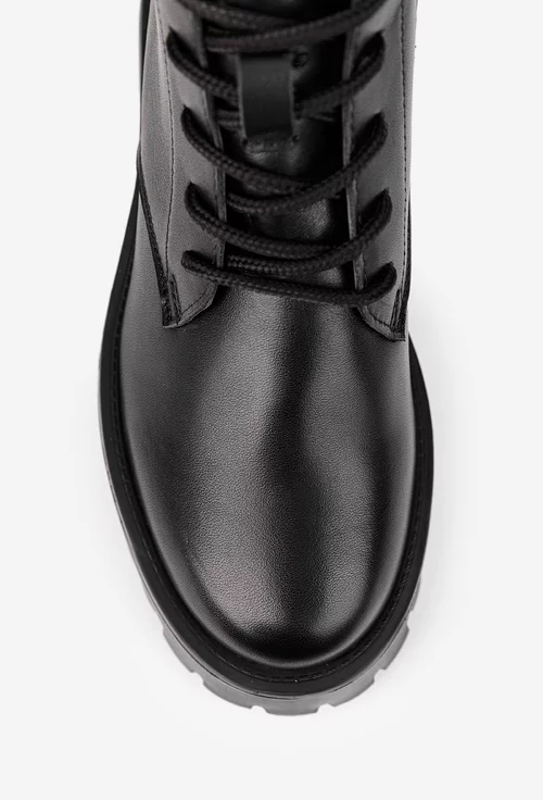 Ghete dama negre din piele naturala