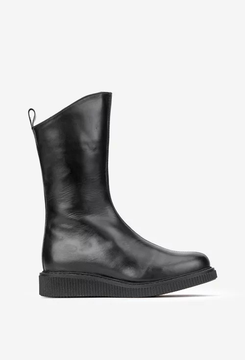 Ghete dama negre din piele naturala