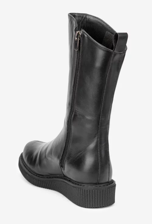 Ghete dama negre din piele naturala