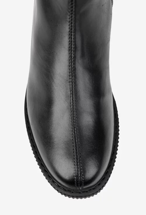 Ghete dama negre din piele naturala