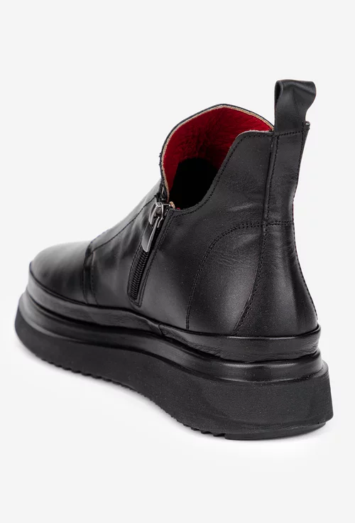 Ghete dama negre din piele naturala