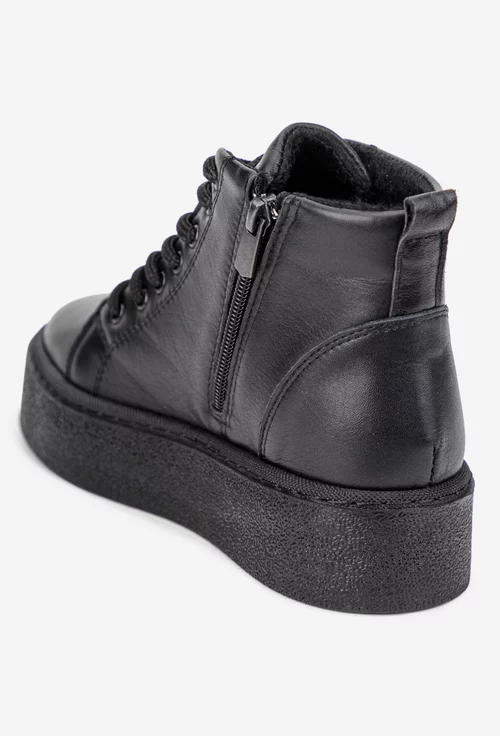 Ghete dama negre din piele naturala