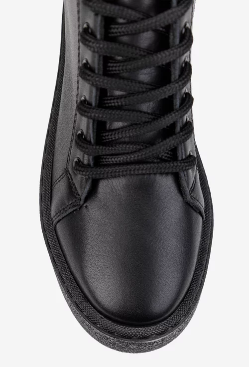 Ghete dama negre din piele naturala