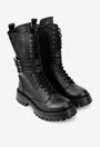 Ghete dama negre din piele naturala