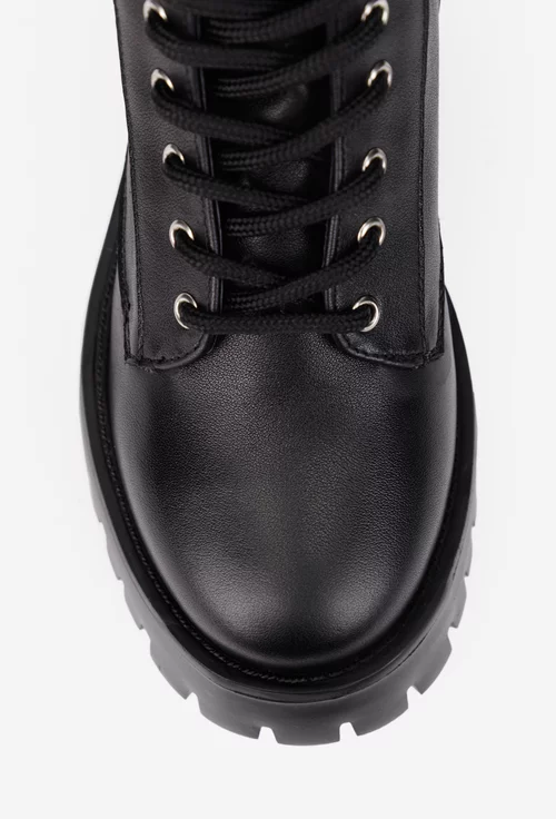 Ghete dama negre din piele naturala