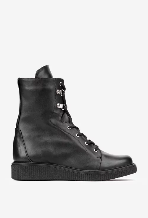 Ghete dama negre din piele naturala