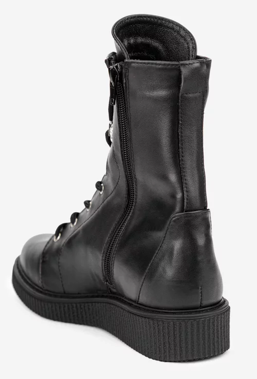 Ghete dama negre din piele naturala